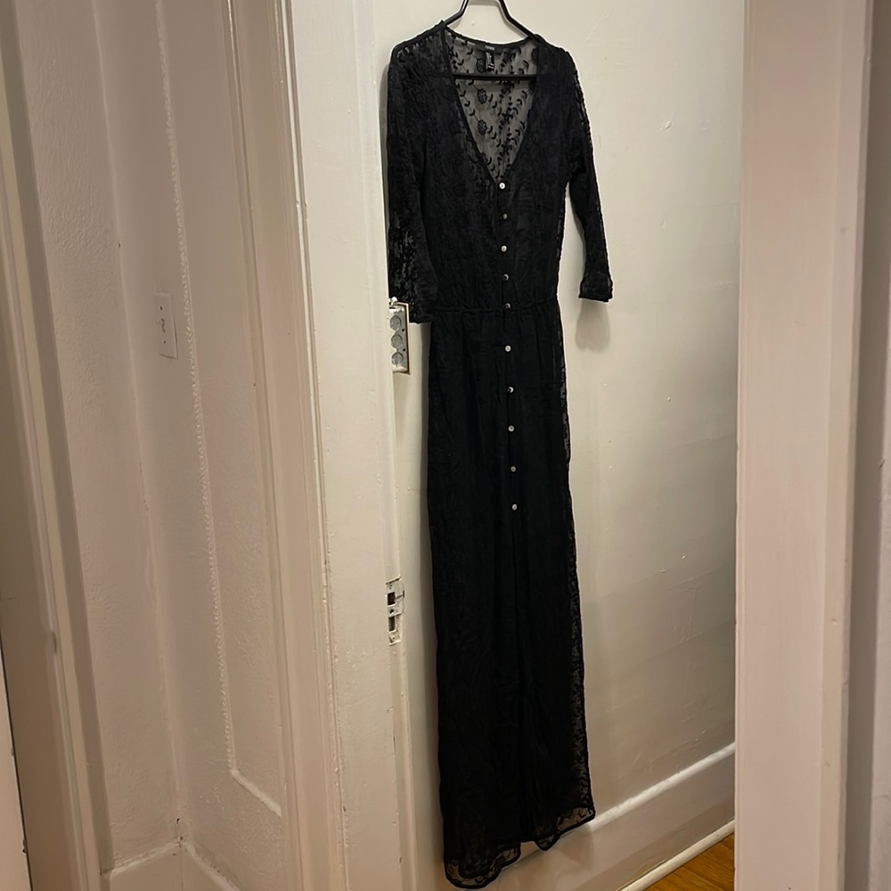 Forever 21 Black Sheer Full Length Coverup/ Dress